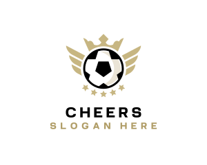 Soccer - Soccer Ball Champion Crown logo design