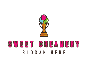 Premium Ice Cream logo design