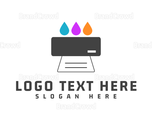 Colorful Ink Printer Logo