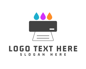 Lithography - Colorful Ink Printer logo design