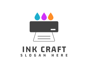 Ink - Colorful Ink Printer logo design