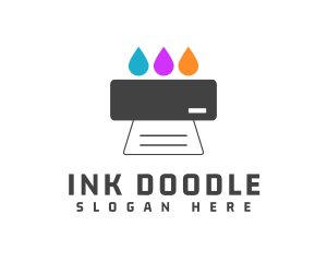 Colorful Ink Printer logo design