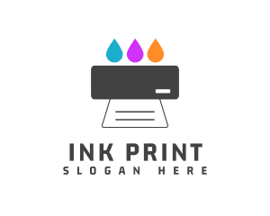 Print - Colorful Ink Printer logo design