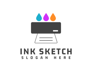 Colorful Ink Printer logo design