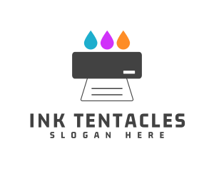 Colorful Ink Printer logo design