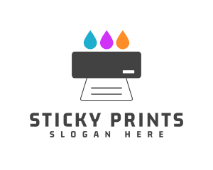 Colorful Ink Printer logo design