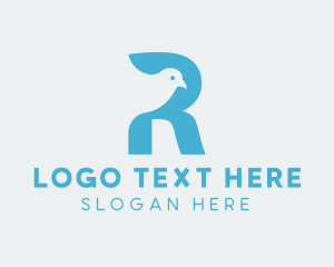 Dove - Dove Bird Animal Letter R logo design