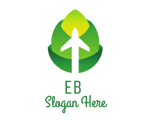 Natural - Green Flower Plane logo design