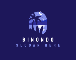 Beach Tropical Island Night Logo
