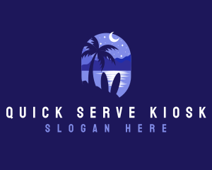 Beach Tropical Island Night logo design