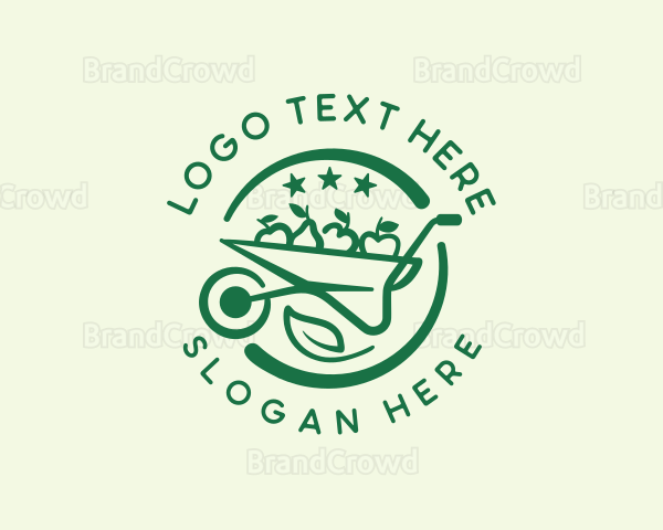 Lawn Care Wheelbarrow Gardening Logo