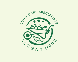 Lawn Care Wheelbarrow Gardening logo design