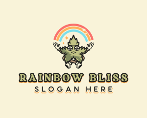 Rainbow Marijuana Hippie logo design