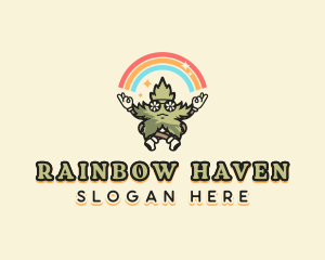 Rainbow Marijuana Hippie logo design