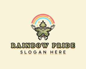 Rainbow Marijuana Hippie logo design