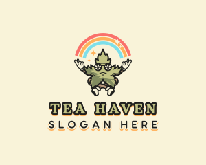 Rainbow Marijuana Hippie logo design