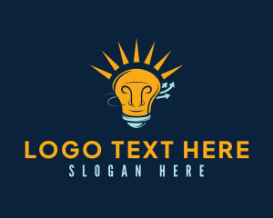 Light - Human Bulb Idea logo design