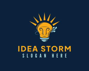 Human Bulb Idea logo design