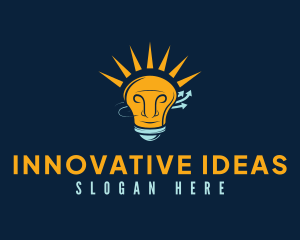 Human Bulb Idea logo design