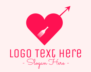 Homemade - Cupid Fork Heart logo design