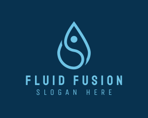 Human Water Droplet logo design