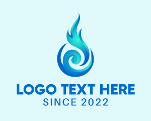 Hydroelectricity - Abstract Cooling Energy logo design