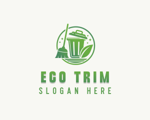 Broom Eco Trash  logo design