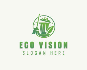 Broom Eco Trash  logo design