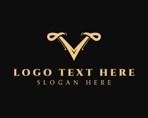 Fashion Designer - Elegant Boutique Letter V logo design