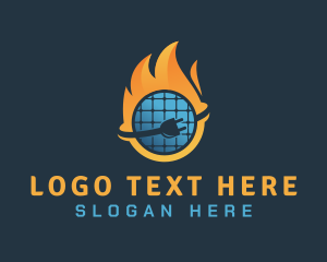 Heating - Hot Cold Electricity logo design