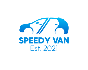 Van - Blue Van Driver logo design