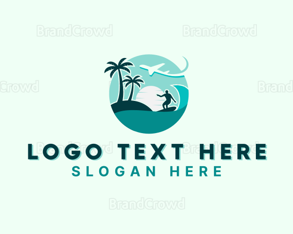 Holiday Beach Surfing Logo