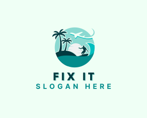 Holiday Beach Surfing logo design