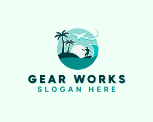 Holiday Beach Surfing logo design