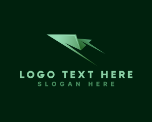 Cargo Aircraft - Logistics Freight Paper Plane logo design