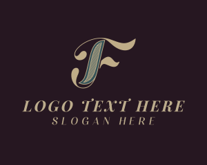 Retro - Royalty  Boutique Letter F logo design