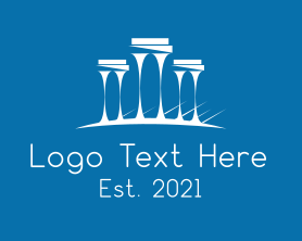 Column - White Column Pillar logo design