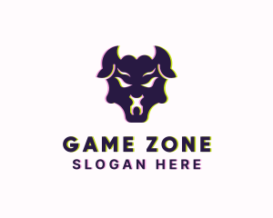 Tough Bull Glitch logo design