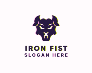 Tough - Tough Bull Glitch logo design