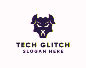 Tough Bull Glitch logo design