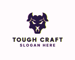 Tough Bull Glitch logo design