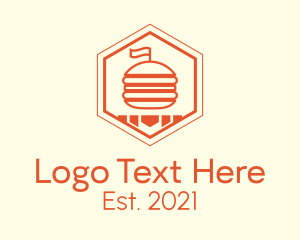 Fast Food - Hexagon Burger Fast Food logo design