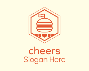 Hexagon Burger Fast Food  Logo