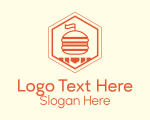 Hexagon Burger Fast Food  Logo