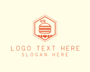 Toasted Ravioli - Hexagon Burger Fast Food logo design