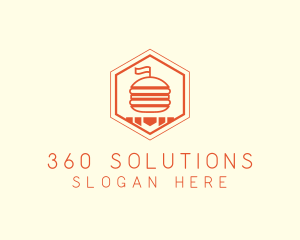 Hexagon Burger Fast Food  logo design