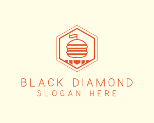 Hexagon Burger Fast Food  logo design