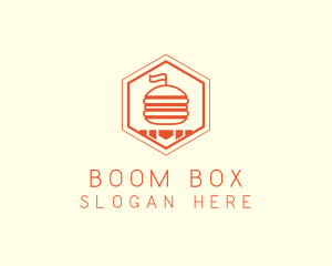 Hexagon Burger Fast Food  logo design