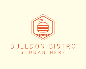 Hexagon Burger Fast Food  logo design