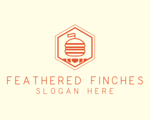 Hexagon Burger Fast Food  logo design